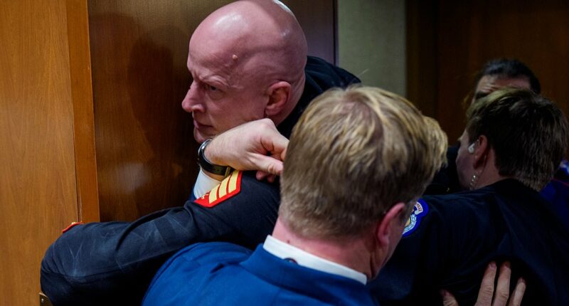 Shocking moment US Senator joins Capitol Police to eject heckler