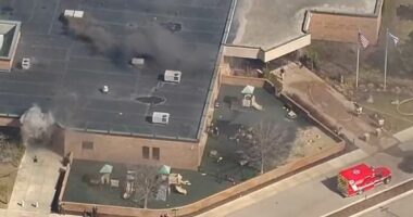 Shooter killed after driving car into Detroit synagogue with preschool