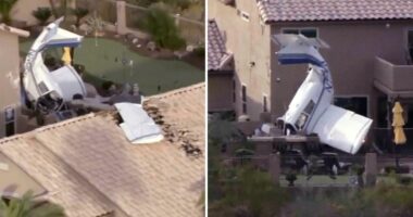 Startling video shows small plane nosedive into Phoenix backyard