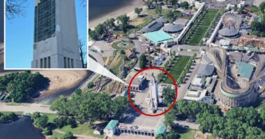 Storm tears open historic Rye Playland music tower as steel innards left exposed