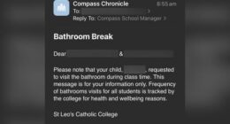 An email sent to a parent at the college.