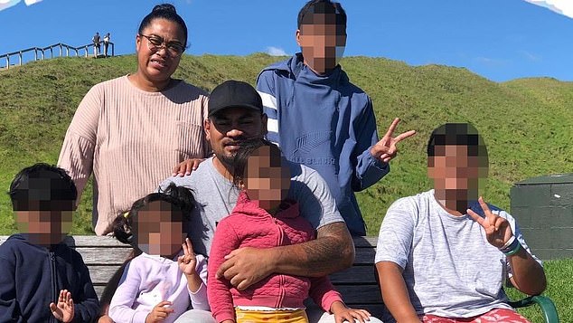 Rimoni Muliaga, his wife Lise and their children in happier days