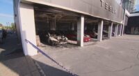 petrol has been used to torch three electric cars in Parramatta in a suspected arson attack
