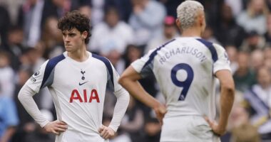 Tottenham's Premier League hopes hang in the balance as supercomputer delivers verdict on relegation fears - after they were thrashed by rivals Nottingham Forest