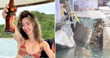 Tourist almost loses legs in horror Philippines bridge collapse