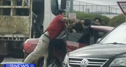 Truck drivers fight off armed carjackers at Melbourne service station