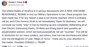 Trump threatens to wipe out critical Iranian island if deal isn't reached 'shortly'