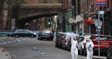 UK police arrest a man after a car hits pedestrians in the English city of Derby, injuring 7