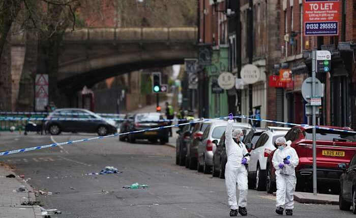 UK police arrest a man after a car hits pedestrians in the English city of Derby, injuring 7