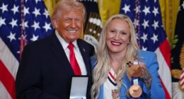 US Olympic star presents Donald Trump with special honor for his 'impact' on women's sports