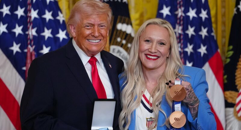 US Olympic star presents Donald Trump with special honor for his 'impact' on women's sports