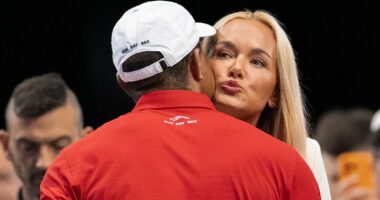 Vanessa Trump and Tiger Woods pack on the PDA as she watches golf icon suffer humiliating loss on return to golf