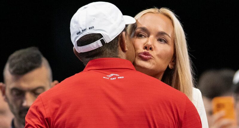 Vanessa Trump and Tiger Woods pack on the PDA as she watches golf icon suffer humiliating loss on return to golf