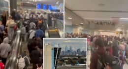 Video captures Philadelphia airport chaos as hundreds of passengers crowd terminal after security checkpoints close