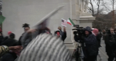 Video captures chaos erupting at NYC vigil for slain Ayatollah Khamenei as punches fly