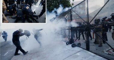 Violent 'No Kings' protesters descend on downtown Los Angeles