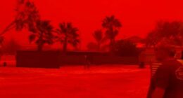 Western Australia's skies turn a hellish red as Tropical Cyclone Narelle hit, stunning video shows