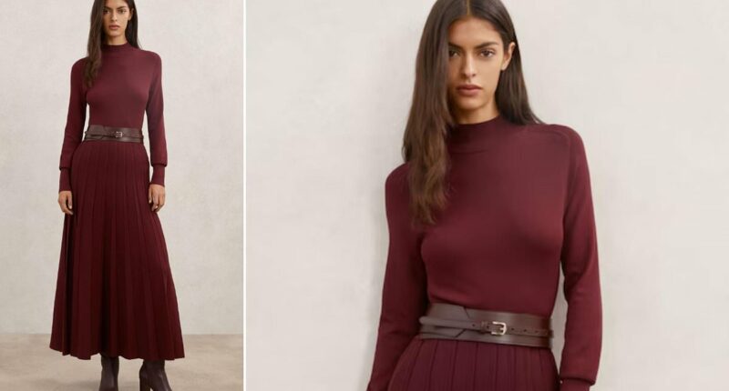 We've found Duchess Sophie's flattering burgundy knitted dress on sale with 30% off - and it's flying off the shelves