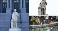 White House installs Christopher Columbus statue made from remains of toppled sculpture