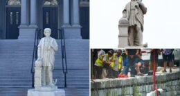 White House installs Christopher Columbus statue made from remains of toppled sculpture