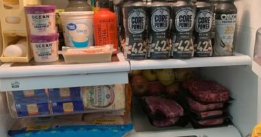 A man who insists his kitchen is 'basically a grocery store' has been left scratching his head after his girlfriend claimed there was 'never anything to eat' at his house