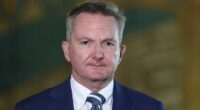 Minister for Climate Change and Energy Chris Bowen during a press conference  at Parliament House in Canberra on Tuesday 17 March 2026. He has now suggested more Aussies should work from home during the current fuel crisis.