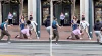 Wild San Francisco street fight shows young punks bashing man in broad daylight
