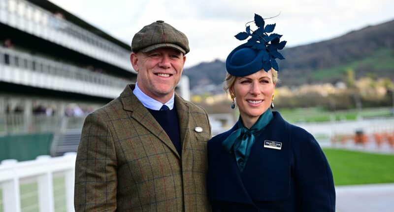 Zara Tindall turns heads in elegant navy skirt suit on day one of Cheltenham Festival with husband Mike