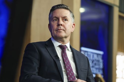 Minister for Health and Ageing and Minister for Disability and the NDIS Mark Butler ahead of an address to the National Press Club of Australia in Canberra on Wednesday 22 April 2026. fedpol Photo: Alex Ellinghausen