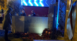 One community member pays her respects at the Reservoir RSL sub-branch this morning.