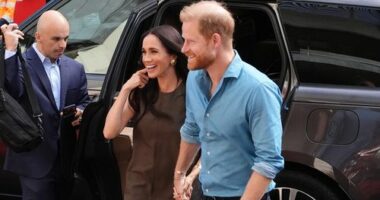 MELBOURNE, AUSTRALIA - APRIL 16: Meghan, Duchess of Sussex, and Prince Harry, Duke of Sussex arrive for a visit to batry Australia, a mental health engagement program at Swinburne University of Technology on April 16, 2026 in Melbourne, Australia. The Duke and Duchess of Sussex are on a four-day visit to Australia, with engagements across Melbourne, Canberra and Sydney. (Photo by Jonathan Brady/PA Wire-Pool/Getty Images)