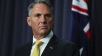 Deputy Prime Minister and Minister for Defence Richard Marles during a joint press conference following the Defence Ministers meeting, at Parliament House in Canberra on Thursday 26 March 2026. fedpol Photo: Alex Ellinghausen