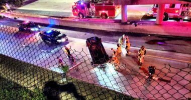 1-year-old injured after teen driver crashes car off Oklahoma bridge