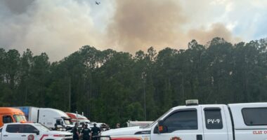 1700+ acre Clay County fire believed to be caused by train sparks, officials say