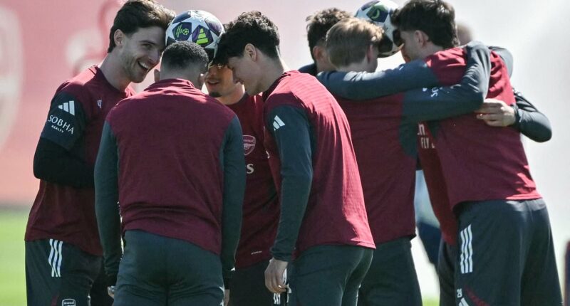 Arsenal mocked for bizarre training drills - including team huddles and PENS - as Mikel Arteta searches for spark after back-to-back defeats