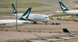 Australians planning a holiday are facing a brutal blow with airfares set to surge and flights slashed as jet fuel supplies tighten and China curbs exports. From tomorrow, a return flight from Sydney to London with Cathay Pacific will be hit by an eye-watering $800 fuel surcharge on top of the usual ticket price. Qantas has already imposed a 5 per cent increase on international fares, while Virgin Australia has also begun raising its prices. Jetstar is quietly cancelling one in ten of its May flights in New Zealand, and Air New Zealand has already axed around 1,100 services. Experts warn prices are only going to get worse, with global jet fuel costs surging 11.2 per cent in a week to $175 a barrel - after jumping more than 80 per cent since late February, according to the International Air Transport Association.