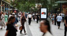 Shoppers at Pitt Street Mall in Sydneys