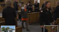 Bald-headed killer Alyssa Bradburn smiles as prosecutors reveal what she did before dad walked in