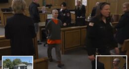 Bald-headed killer Alyssa Bradburn smiles as prosecutors reveal what she did before dad walked in