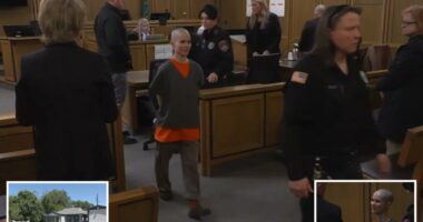 Bald-headed killer Alyssa Bradburn smiles as prosecutors reveal what she did before dad walked in