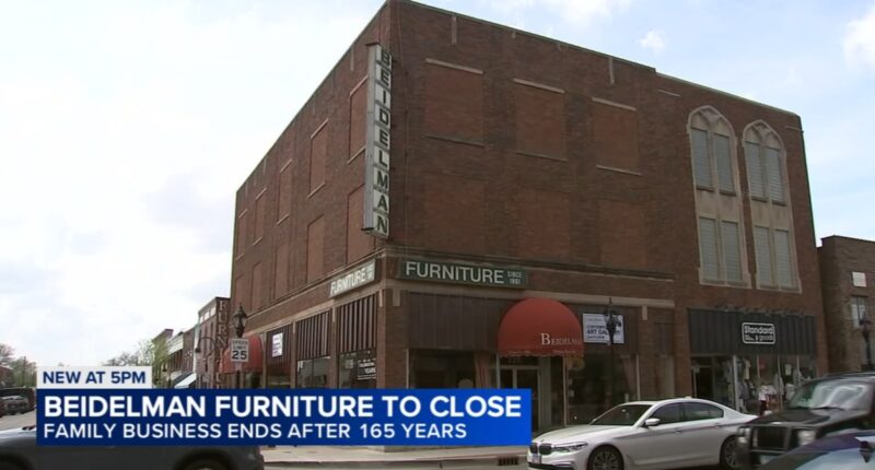 Beidelman Furniture, oldest business in DuPage County, to close doors downtown Naperville later this month
