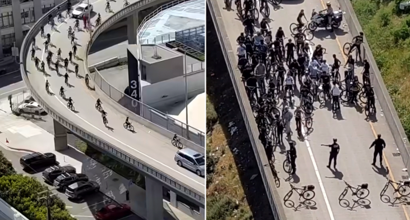 Bike mob’s Bay Bridge blitz foiled as cops stop rogue riders storming city streets before freeway chaos