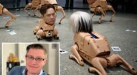 Bizarre robot dogs sporting Musk, Zuckerberg heads torment visitors in Berlin museum -- as part of creepy influencer exhibit