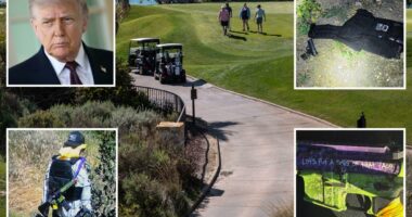 Body-armored gunman with frightening messages scrawled on rifle arrested after firing shot near Trump National Golf Course Los Angeles