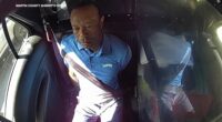 Bodycam shows a stunned Tiger Woods handcuffed after a Florida rollover crash