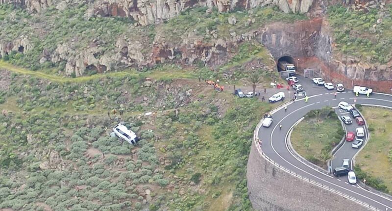 Brit, 77, killed and dozens injured as tourist bus plunges 30ft