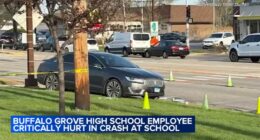 Buffalo Grove High School crash today: Crossing guard critically injured in crash near Dundee Road, students say