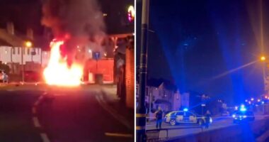 Car explodes outside police station in Northern Ireland