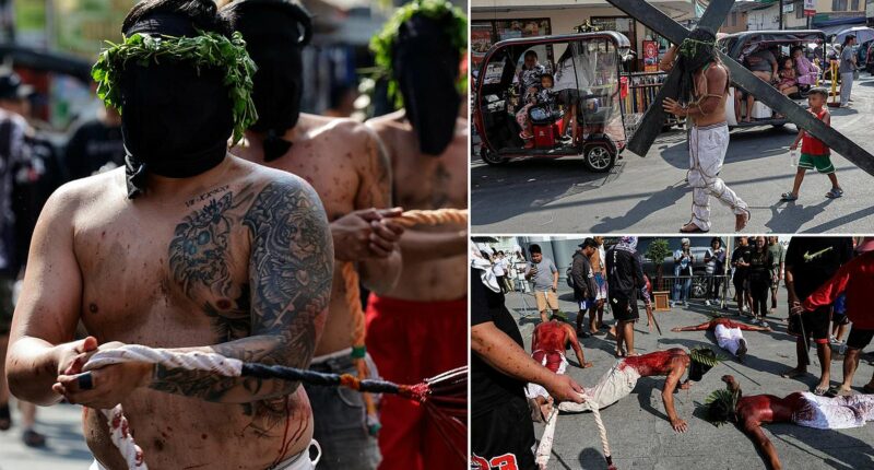 Catholic devotees whip their bloodied backs for Maundy Thursday