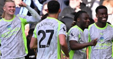 Chelsea 0-3 Man City: Pep Guardiola and his players look in the mood to blow the door Arsenal have left open off its hinges - it's hard not to now see them as title favourites, writes IAN LADYMAN